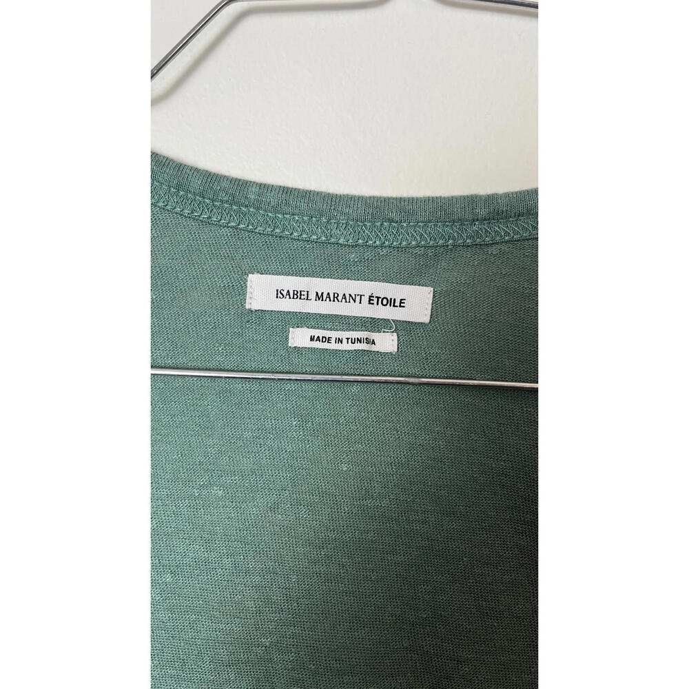 ISABEL MARANT ETOILE LINEN BLOUSE TEAL SMALL - Picture 4 of 7